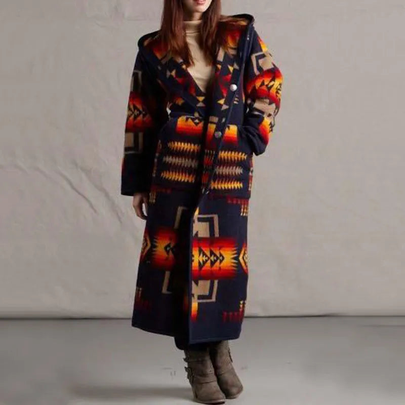 Langer Ethno-Mantel Boho-Chic Damen