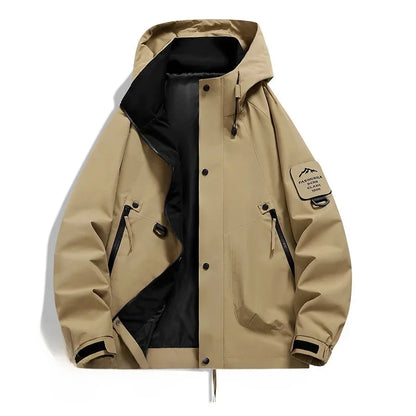 Herren Outdoor-Jacke Kapuze Reißverschluss