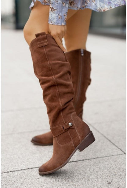 Stilvolle Damenstiefel Retro Kniehoch Bequem