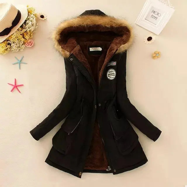 Herbst Winter Jacke Damen Slim Fit Gepolstert