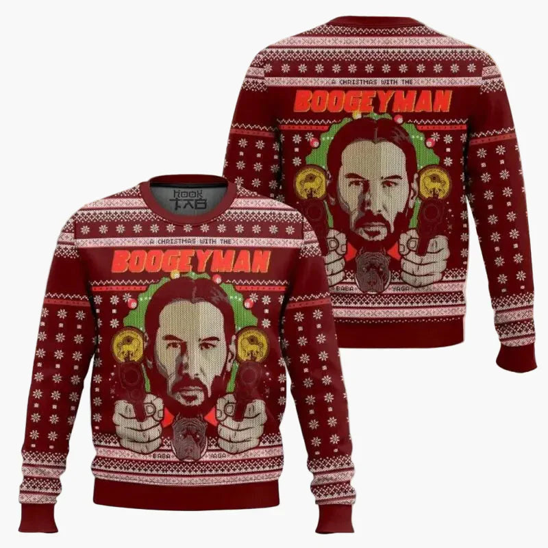 Witziger Weihnachtspullover Lustig Wick-Mas Fan-Design
