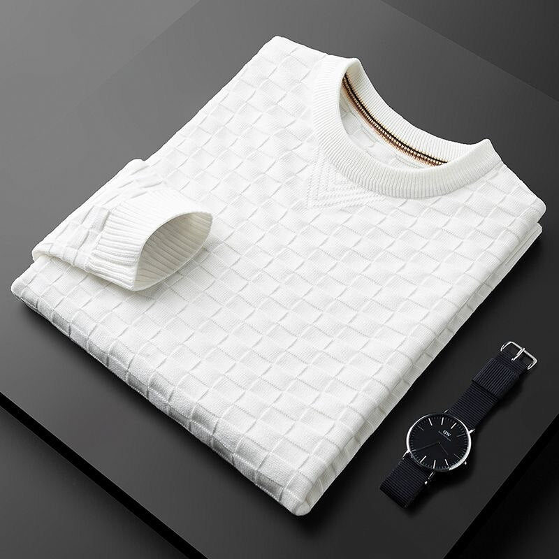 Herren Pullover Waffelstrick Rundhals Herbst Modell