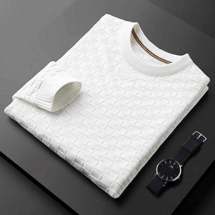 Herren Pullover Waffelstrick Rundhals Herbst Modell