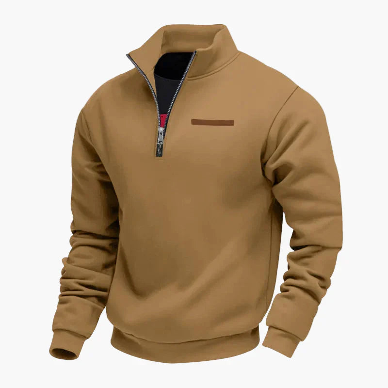 Praktischer Reisepullover Stehkragen Sweatshirt