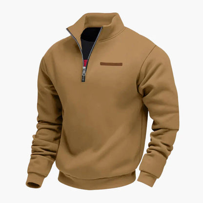 Praktischer Reisepullover Stehkragen Sweatshirt