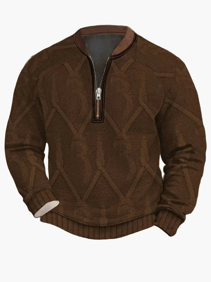 Herren Strickpullover Reißverschluss Modern