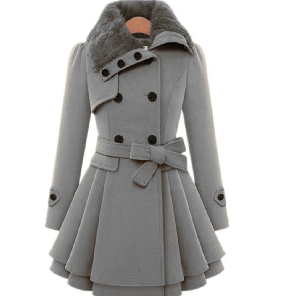 Damen Trenchcoat Slim Fit Elegant