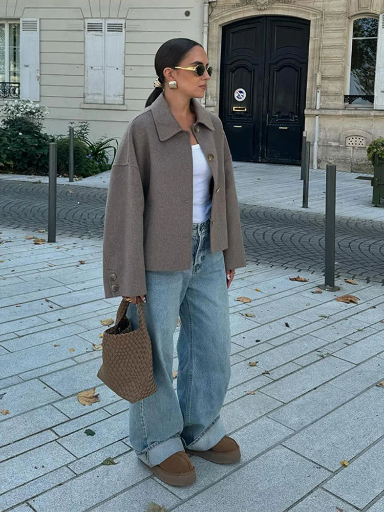 Damen Steppjacke Übergangsjacke Mit Knöpfen Damenjacke