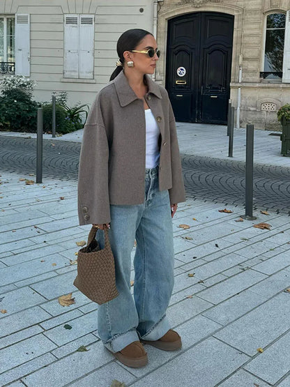 Damen Steppjacke Übergangsjacke Mit Knöpfen Damenjacke