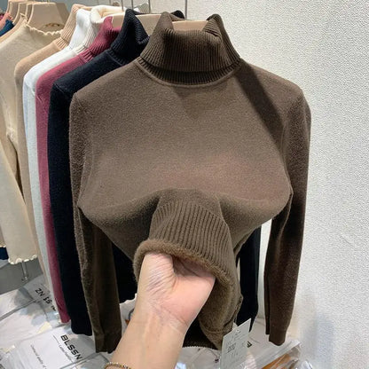 Rollkragenpullover Damen Warm Elegant Winter