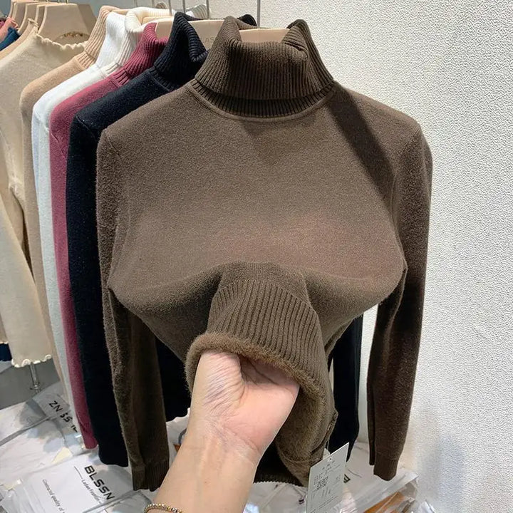 Rollkragenpullover Damen Warm Elegant Winter