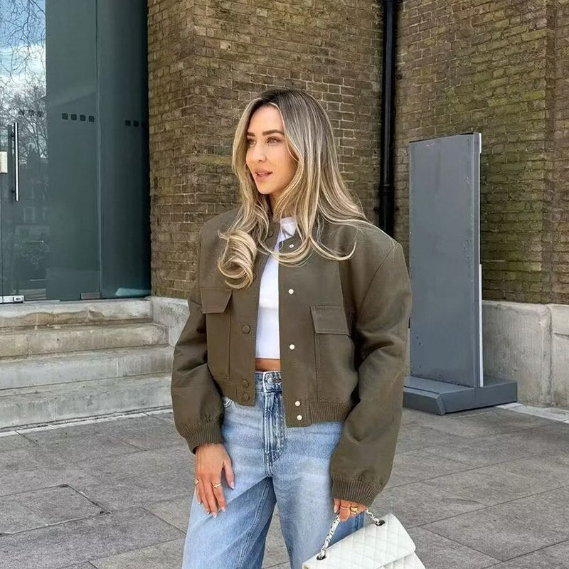 Stylische Bomberjacke Modern Für Damen
