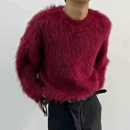 Luxus Pullover Einfarbig Langärmlig Damen