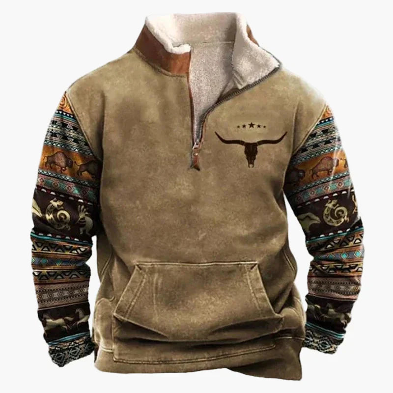 Stylisher Western Pullover Azteken Muster