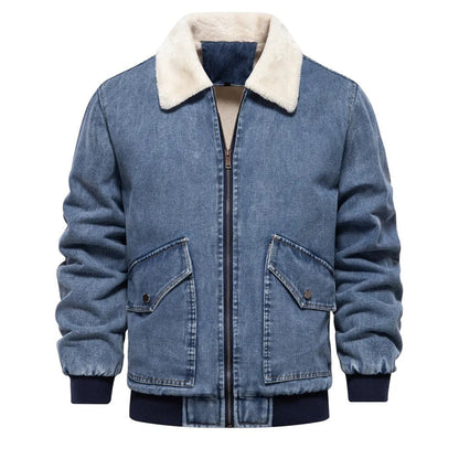Herren Jeansjacke Warm Gefüttert Winter