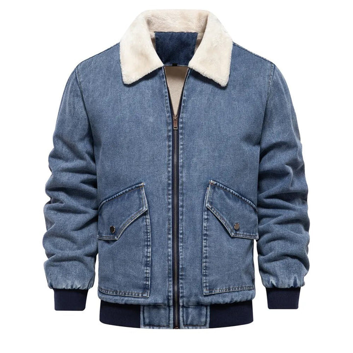 Herren Jeansjacke Warm Gefüttert Winter