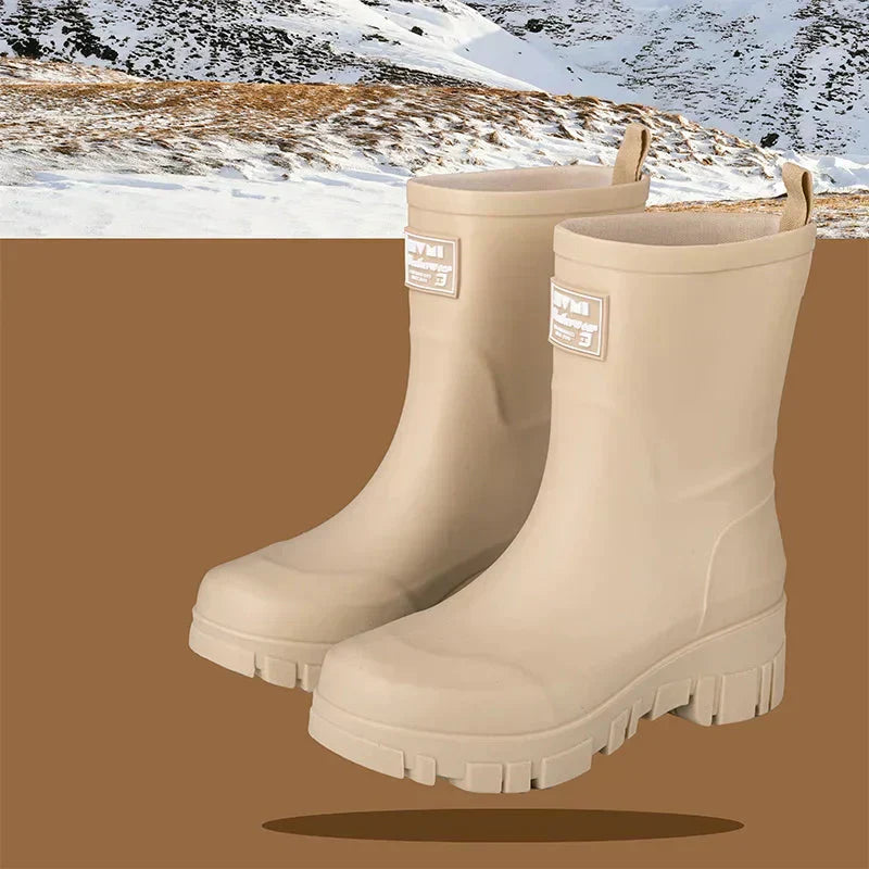 Damen Chelsea Stiefel Wasserdicht Blockabsatz