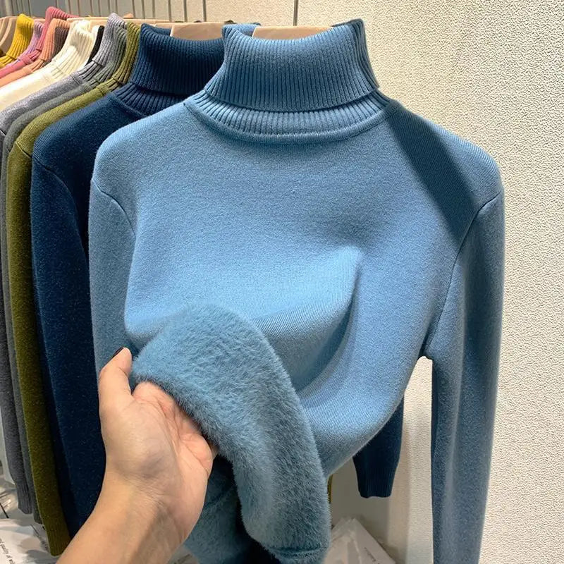 Rollkragenpullover Damen Warm Elegant Winter