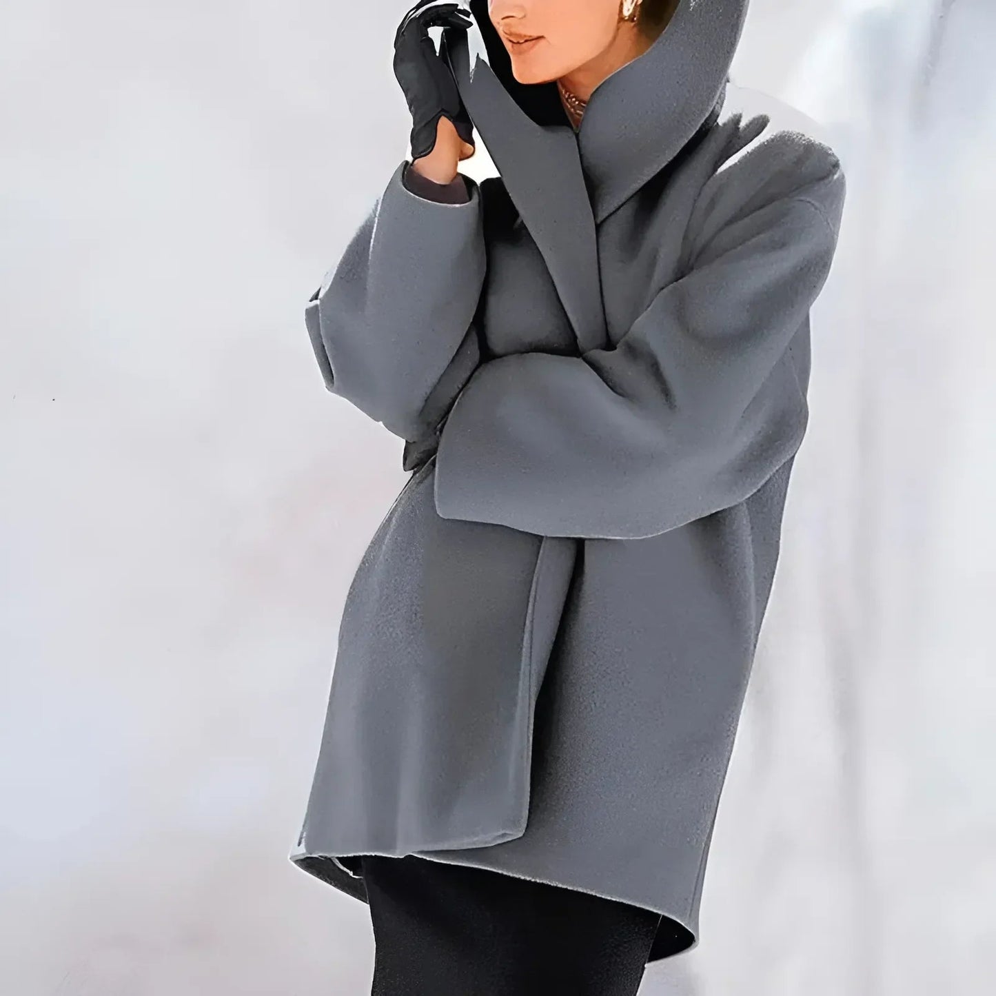 Eleganter Wintermantel Lang Damen Mantel Knopfverschluss