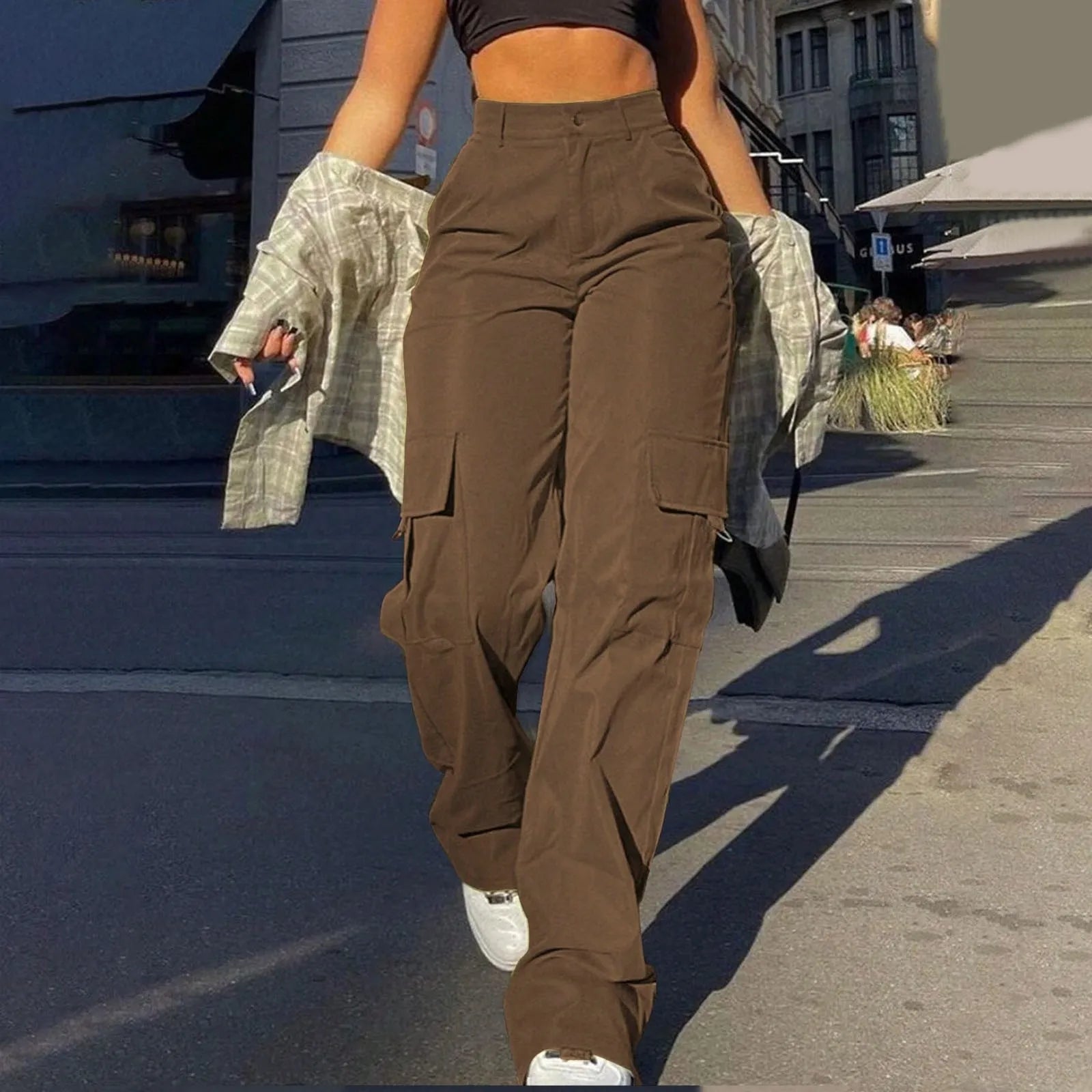 Damen Cargo-Hose Bequem Mit vielen Taschen - IdealeKleiden
