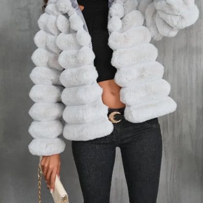 Luxus Kleid | Imitation Pelz Mantel