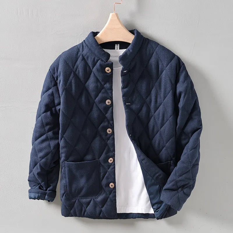 Sommerjacke Herren Modern Knöpfe Rautenmuster