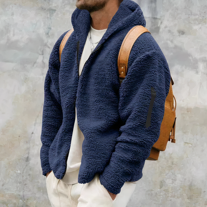Herren Fleecejacke Warm Kapuze Reißverschluss