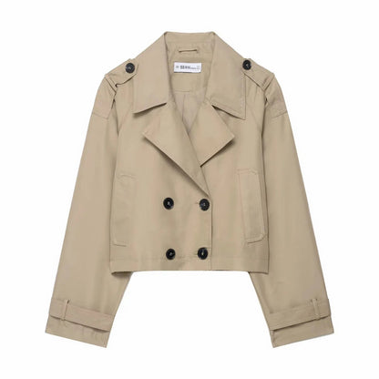 Damen Trenchcoat Klassisch mit Praktischen Taschen