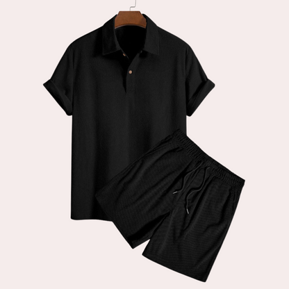 Sommer Shorts Set Herren Polo Kord Outfit