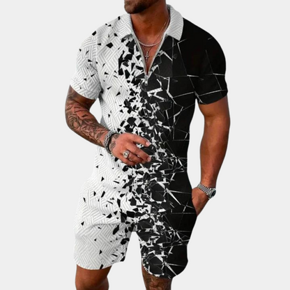 Sommer Outfit Set - Zweiteiliges Polo Shirt Shorts