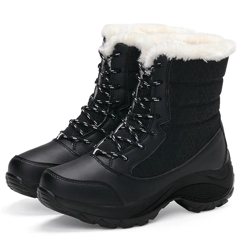 Wasserdichte Damenstiefel Winter Warm Plattform Fell