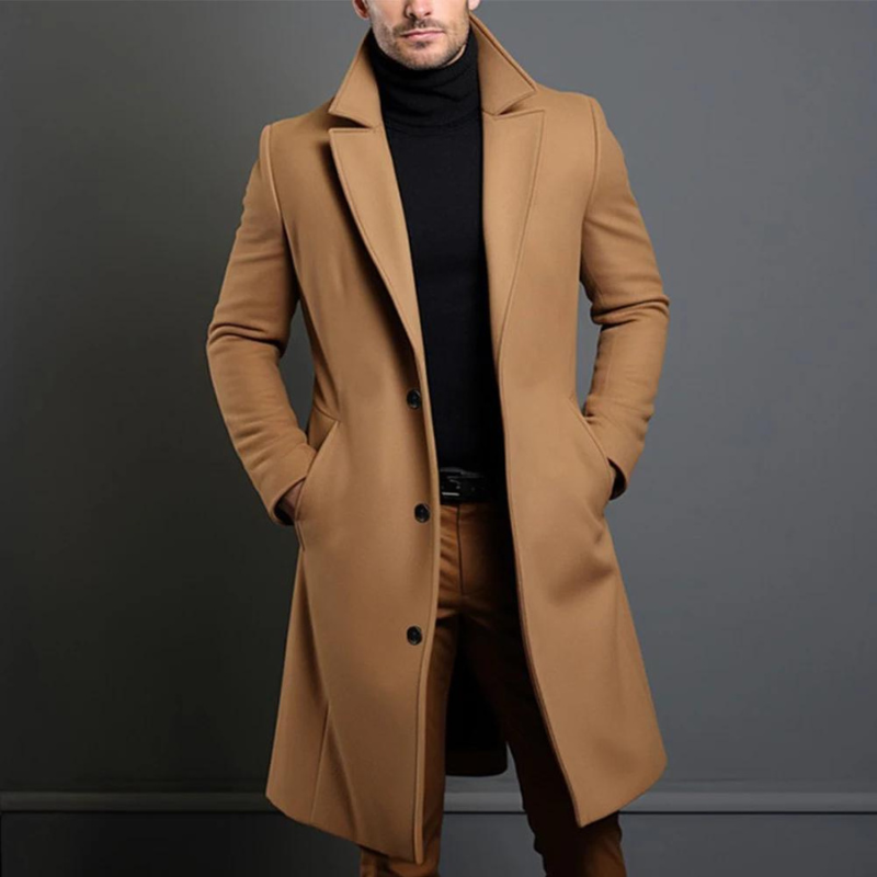 Stilvoller Herren Wintermantel Lang
