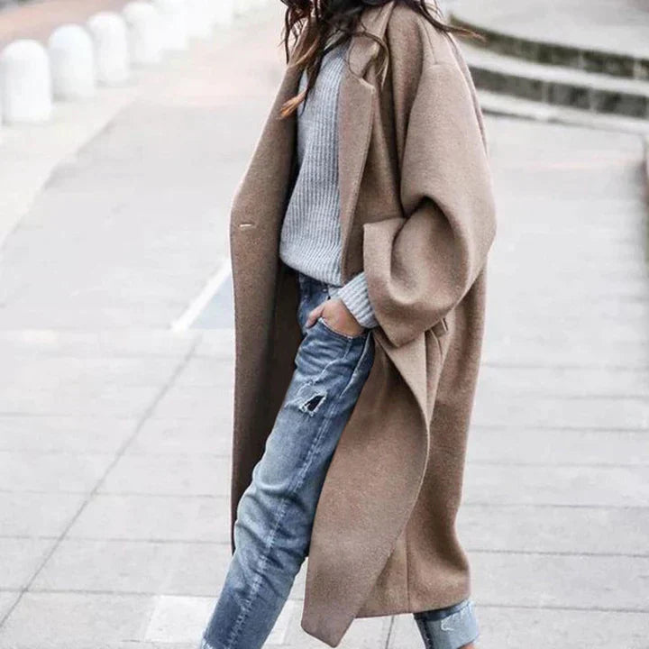 Stylisher Wollmantel Damen Elegant - IdealeKleiden