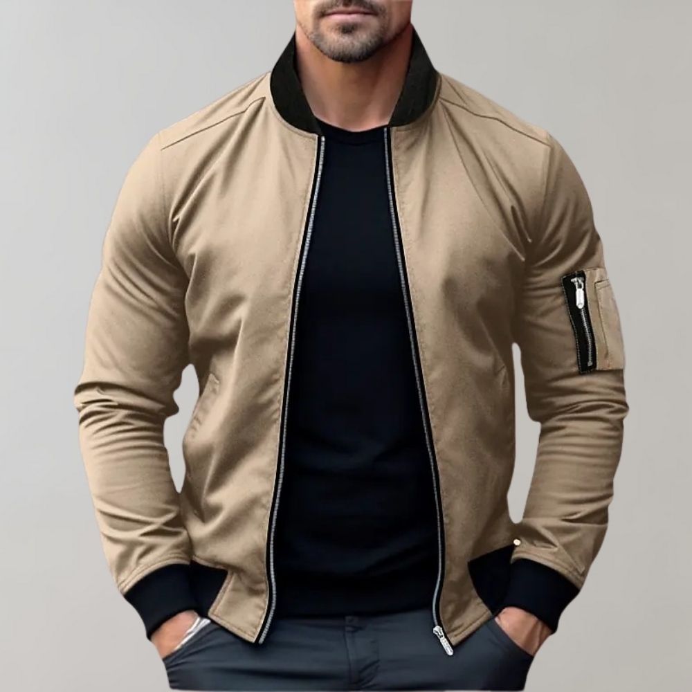 Herren Bomberjacke Zip-Up Sportlich