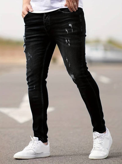 Herren Skinny Jeans Ripped Stretch