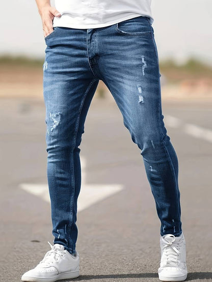 Herren Skinny Jeans Ripped Stretch