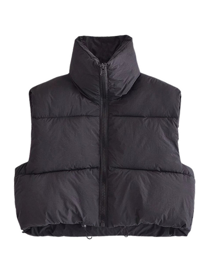 Kurzgeschnittene Puffjacke Modern Hochkragen Design