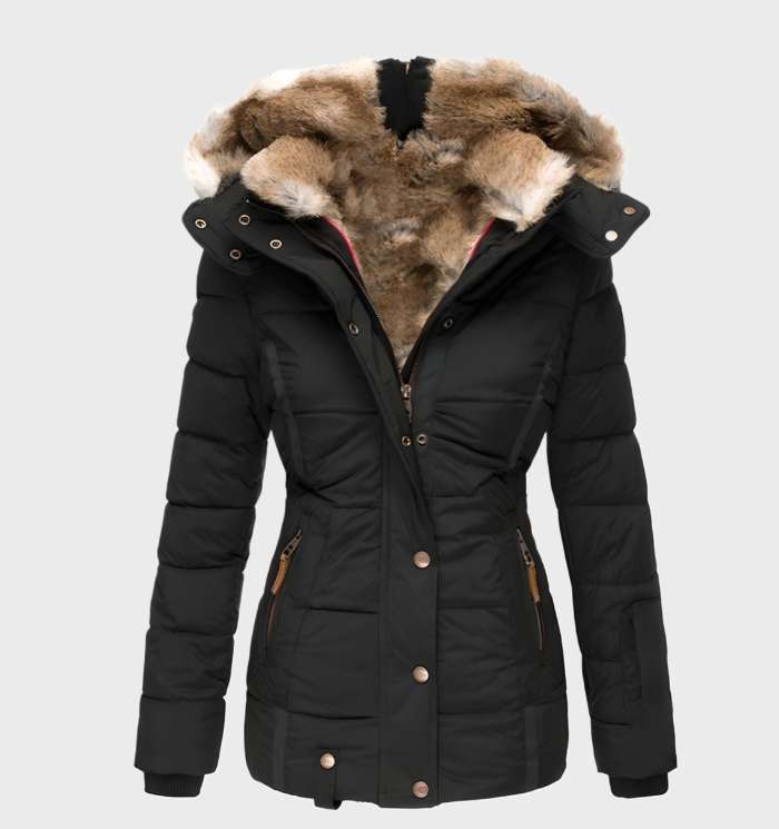 Damen Winterjacke Wasserabweisend Gepolstert mit Kapuze - IdealeKleiden