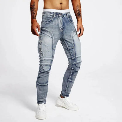 Elegante Moto Jeans | Stretch-Denim Hose für Damen - IdealeKleiden