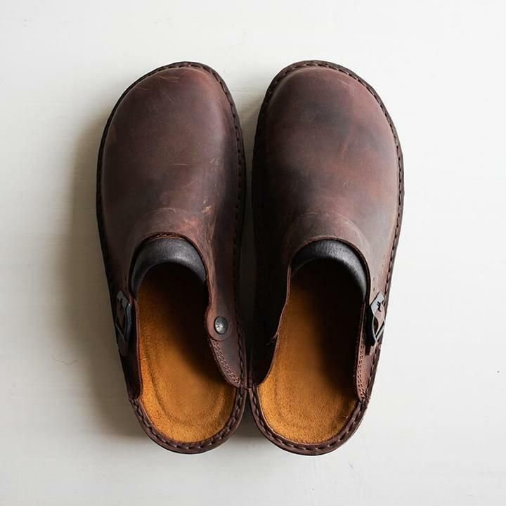 Orthopädische Pantoletten Leder Herrenschuhe