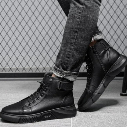 Hohe Sneaker Herren Schwarz Reißverschluss