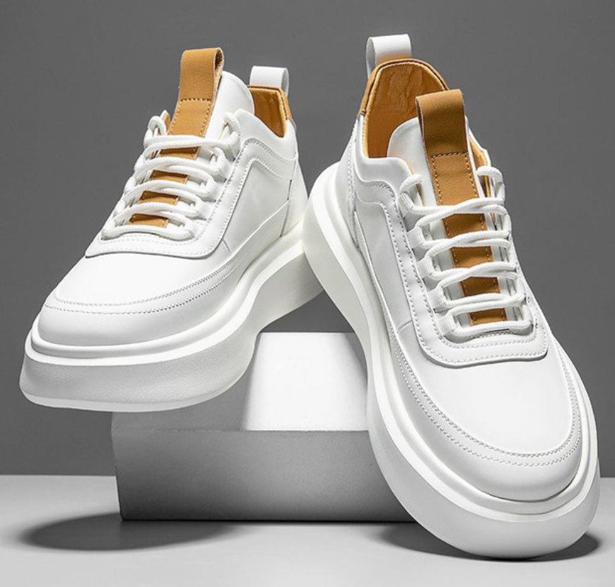Weisse Herren Sneaker Schnürschuhe Outdoor
