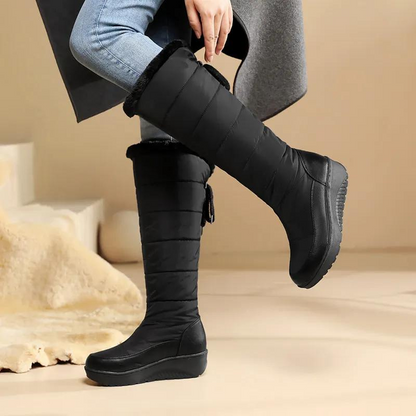 Damen Winterstiefel Knielang Warm Fellinnenfutter