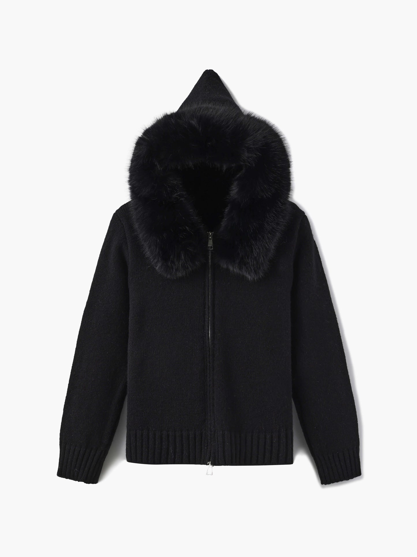 Kapuzenjacke Grau Kunstpelz Winterwarm