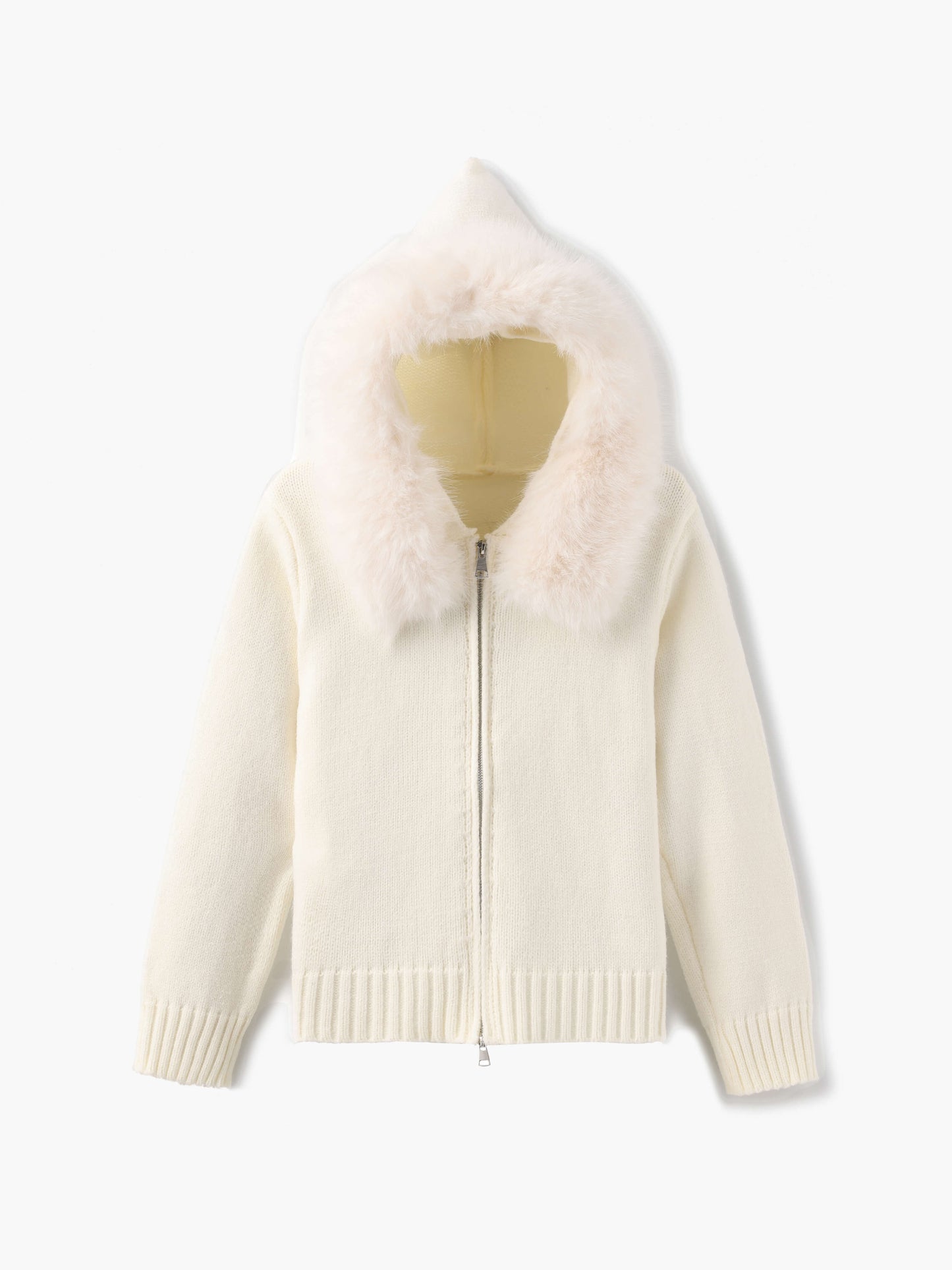 Kapuzenjacke Grau Kunstpelz Winterwarm