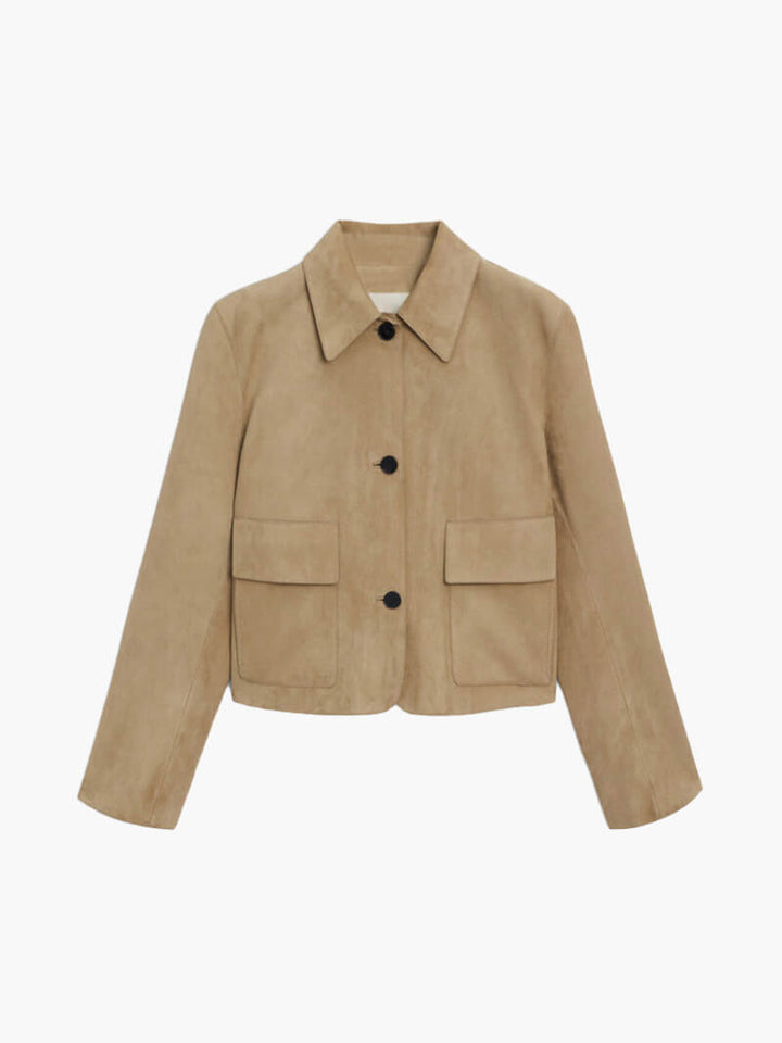 Lederjacke Damen Kurz Modisch Mit Taschen