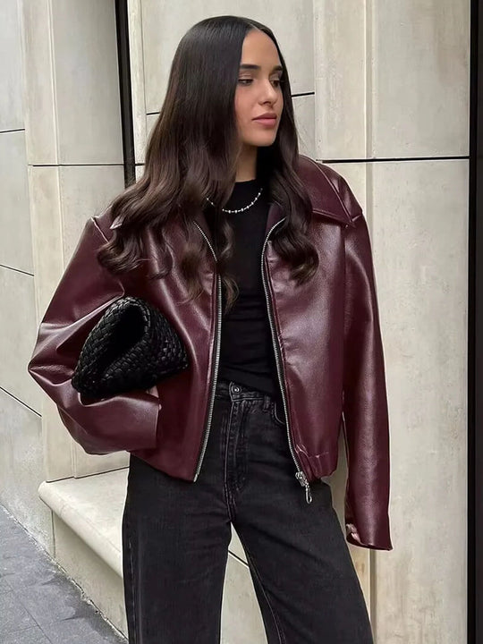 Übergröße Streetwear Jacke Crop Style Kragen