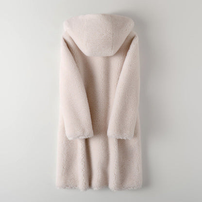 Damen Teddyjacke Warm Kapuze Knopfverschluss - IdealeKleiden