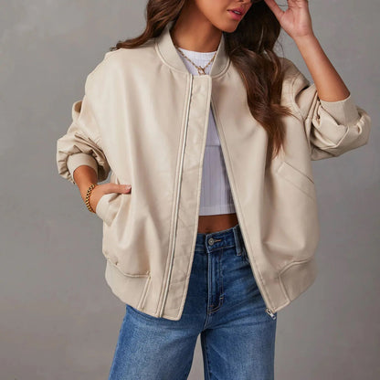 Stilvolle Lederjacke Biker Stil