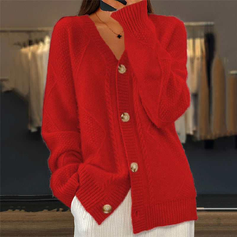 Damen Strickjacke Langärmlig Bequem